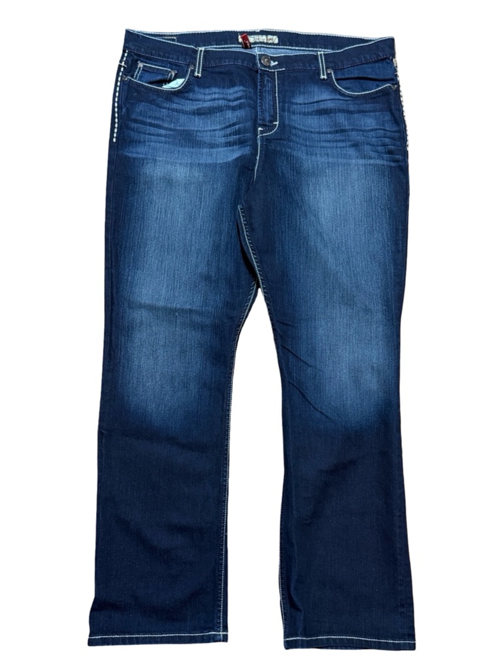 Women’s Y2K BKE Drew Dark Wash Bootcut Cute Blue Jeans Size 38